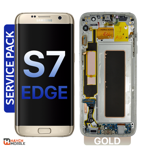 Samsung Galaxy S7 Edge (G935) LCD Touch Digitizer Screen With Frame [Service Pack] [Gold]